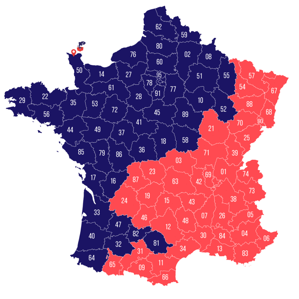 Carte des départements français